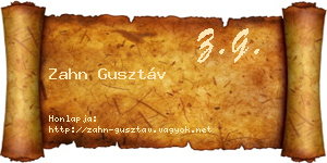 Zahn Gusztáv névjegykártya